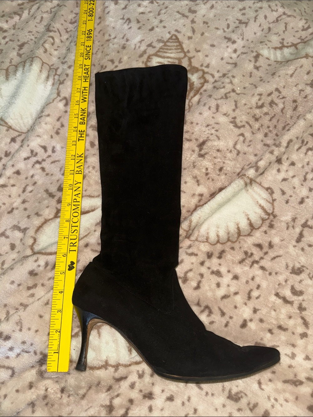 Manolo Blahnik Black Suede Knee-High 3” heel pull-on Stiletto Boots 40.5 - Picture 5 of 17